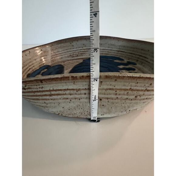 Rare Richard Sanderson Toad Hill Pottery NH Vegetable Serving Dish Blue JL - Picture 9 of 10